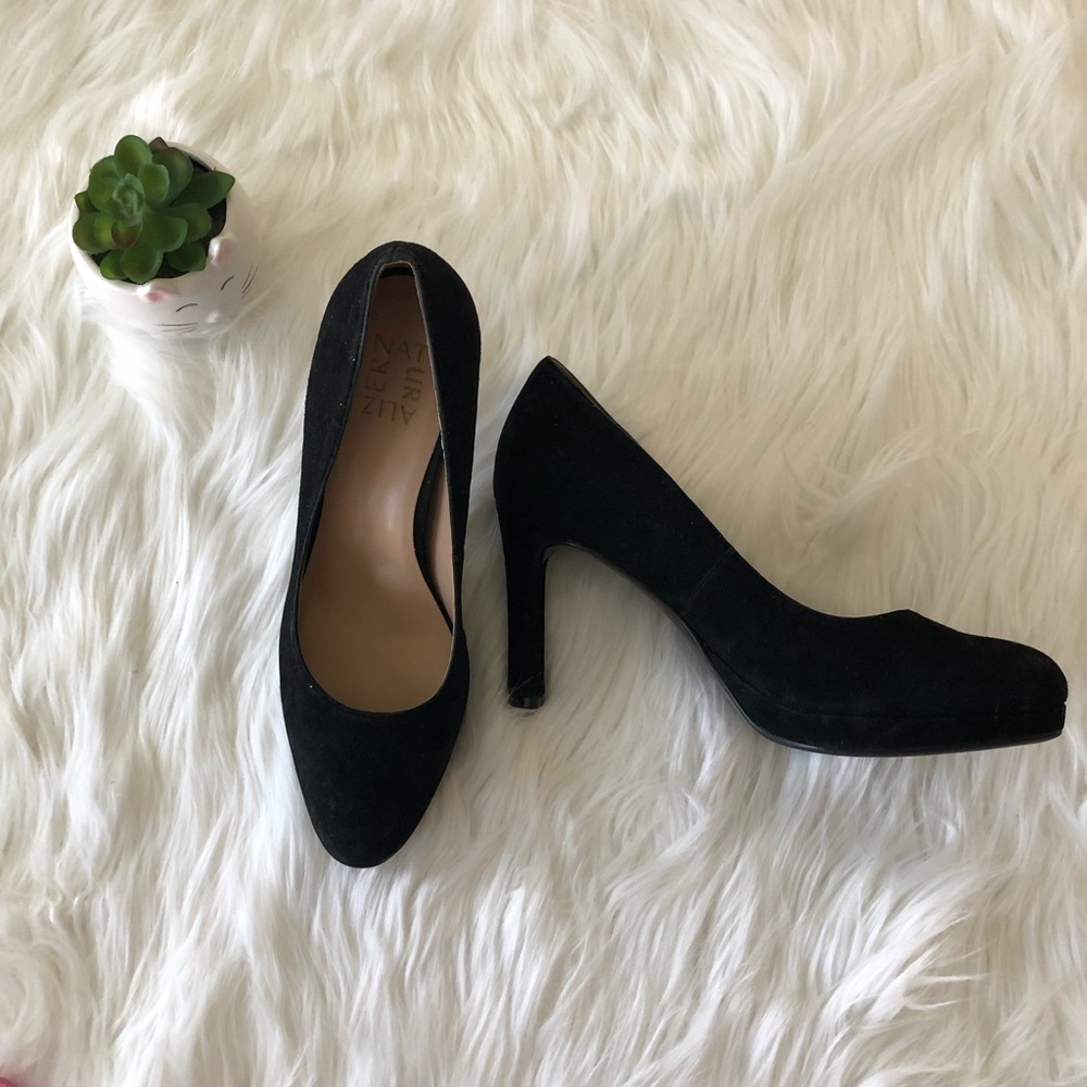 Naturalizer Black Suede Heels, Teresa 7 1/2M